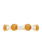 Orange Sapphire and Diamond Half Eternity Ring Orange Sapphire - ( AAA ) - Quality - Rosec Jewels