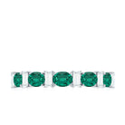 Oval Cut Created Emerald and Moissanite Alternate Half Eternity Ring Lab Created Emerald - ( AAAA ) - Quality - Rosec Jewels