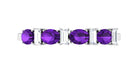 Amethyst and Moissanite Eternity Wedding Band Ring Amethyst - ( AAA ) - Quality - Rosec Jewels