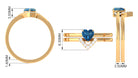 Real London Blue Topaz and Diamond Wedding Ring Set London Blue Topaz - ( AAA ) - Quality - Rosec Jewels