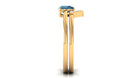 Real London Blue Topaz and Diamond Wedding Ring Set London Blue Topaz - ( AAA ) - Quality - Rosec Jewels