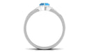 Heart Shape Swiss Blue Topaz Ring Set with Diamond Swiss Blue Topaz - ( AAA ) - Quality - Rosec Jewels