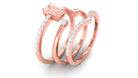 Morganite and Diamond Ring Set in Prong Setting Morganite - ( AAA ) - Quality - Rosec Jewels