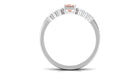 Natural Morganite Stackable Ring Set with Diamond Morganite - ( AAA ) - Quality - Rosec Jewels