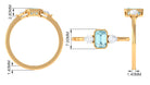 Octagon Cut Aquamarine Solitaire and Diamond Ring Aquamarine - ( AAA ) - Quality - Rosec Jewels
