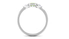 Green Sapphire and Diamond Three Stone Ring in Bezel Setting Green Sapphire - ( AAA ) - Quality - Rosec Jewels