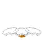 1.50 CT Natural Citrine Stackable Ring Set with Moissanite Citrine - ( AAA ) - Quality - Rosec Jewels