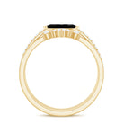 Marquise Cut Black Onyx Ring Set with Diamond Black Onyx - ( AAA ) - Quality - Rosec Jewels