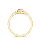 Morganite Trio Wedding Ring Set with Diamond Morganite - ( AAA ) - Quality - Rosec Jewels