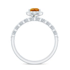 Teardrop Citrine Bridal Ring Set with Moissanite Citrine - ( AAA ) - Quality - Rosec Jewels