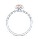 Teardrop Morganite Bridal Ring Set with Diamond Morganite - ( AAA ) - Quality - Rosec Jewels