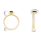 Teardrop Black Onyx Bridal Ring Set with Diamond Black Onyx - ( AAA ) - Quality - Rosec Jewels