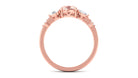 Cushion Cut Morganite Ring Set with Diamond Morganite - ( AAA ) - Quality - Rosec Jewels