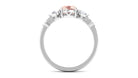 Cushion Cut Morganite Ring Set with Diamond Morganite - ( AAA ) - Quality - Rosec Jewels