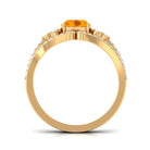 Cushion Cut Fire Opal and Diamond Bridal Ring Set Fire Opal - ( AAA ) - Quality - Rosec Jewels