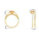 Solitaire Citrine and Moissanite Ring Set Citrine - ( AAA ) - Quality - Rosec Jewels