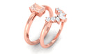 Emerald Cut Morganite Wedding Ring Set with Diamond Morganite - ( AAA ) - Quality - Rosec Jewels