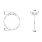Marquise Cut Aquamarine Solitaire Promise Ring with Diamond Trio Aquamarine - ( AAA ) - Quality - Rosec Jewels