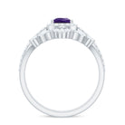 Pear Cut Amethyst Designer Bridal Ring Set with Moissanite Amethyst - ( AAA ) - Quality - Rosec Jewels
