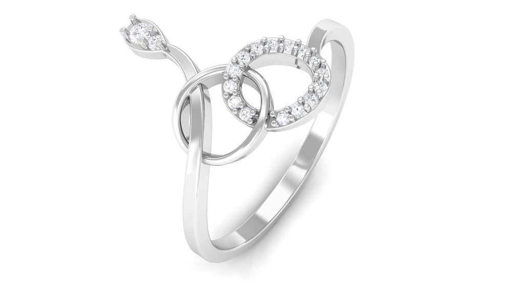 Natural Diamond Minimal Knot Ring in Prong Setting Diamond - ( HI-SI ) - Color and Clarity - Rosec Jewels
