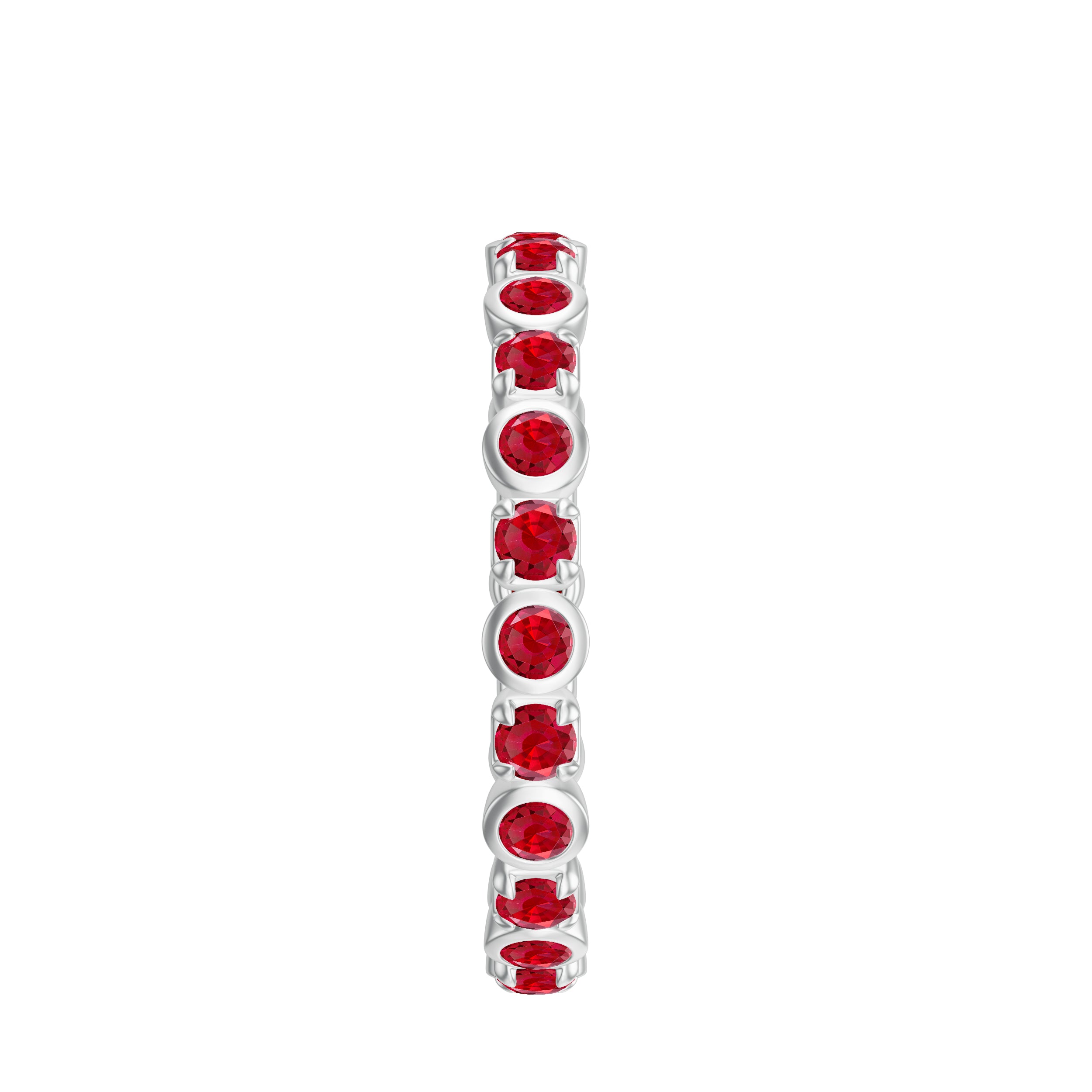 1.25 CT Created Ruby Eternity Band Ring Lab Created Ruby - ( AAAA ) - Quality - Rosec Jewels