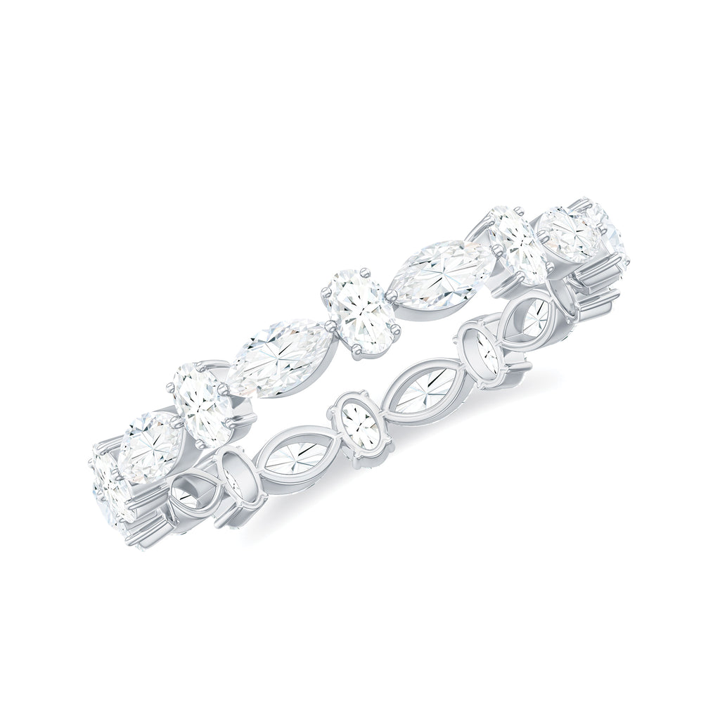 Oval and Marquise Cut Moissanite Full Eternity Ring Moissanite - ( D-VS1 ) - Color and Clarity - Rosec Jewels