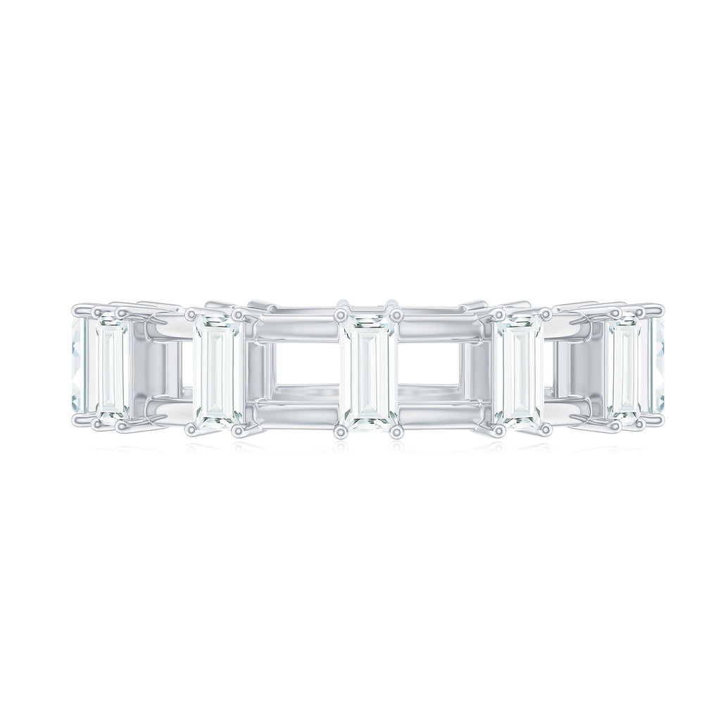 Baguette Cut Certified Moissanite Eternity Ring Moissanite - ( D-VS1 ) - Color and Clarity - Rosec Jewels