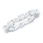 Certified Moissanite Eternity Wedding Band Ring in Prong Setting Moissanite - ( D-VS1 ) - Color and Clarity - Rosec Jewels