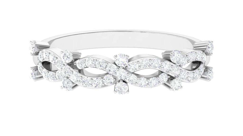 3/4 CT Designer Diamond Twisted Half Eternity Ring Diamond - ( HI-SI ) - Color and Clarity - Rosec Jewels