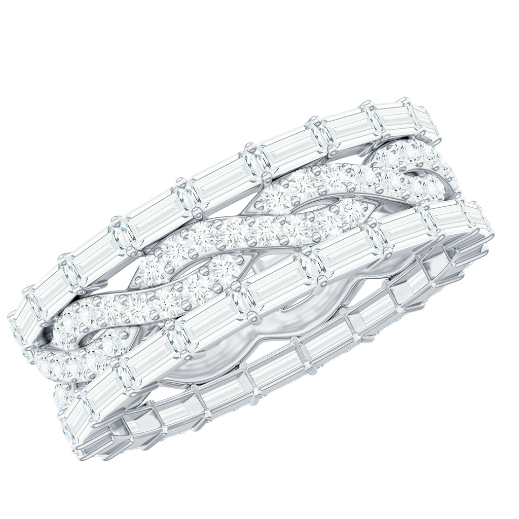 Certified Moissanite Infinity Eternity Band Ring Moissanite - ( D-VS1 ) - Color and Clarity - Rosec Jewels