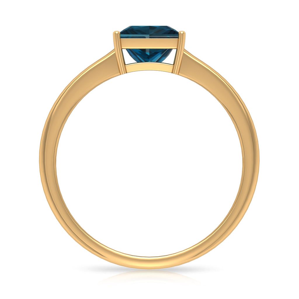 Princess Cut London Blue Topaz Solitaire Engagement Ring London Blue Topaz - ( AAA ) - Quality - Rosec Jewels