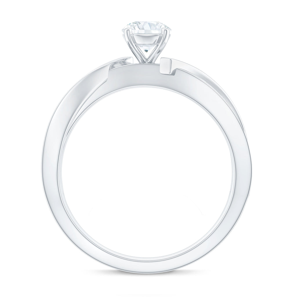 Round Shape Solitaire Moissanite Infinity Engagement Ring Moissanite - ( D-VS1 ) - Color and Clarity - Rosec Jewels