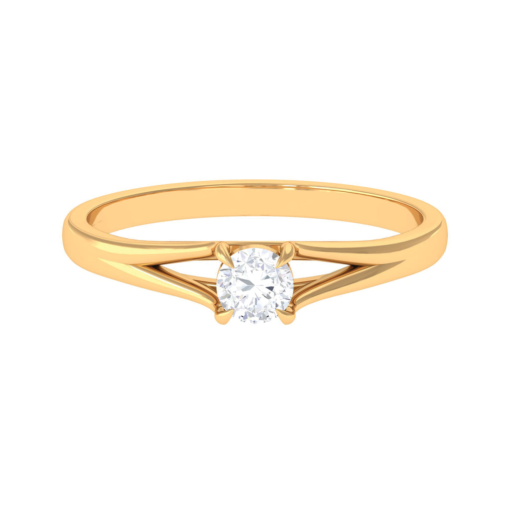 Solitaire Ring with Moissanite in Claw Setting Moissanite - ( D-VS1 ) - Color and Clarity - Rosec Jewels