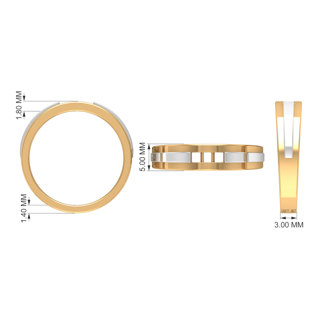 Gold Garnet Unisex Band Ring in Channel Setting Garnet - ( AAA ) - Quality - Rosec Jewels