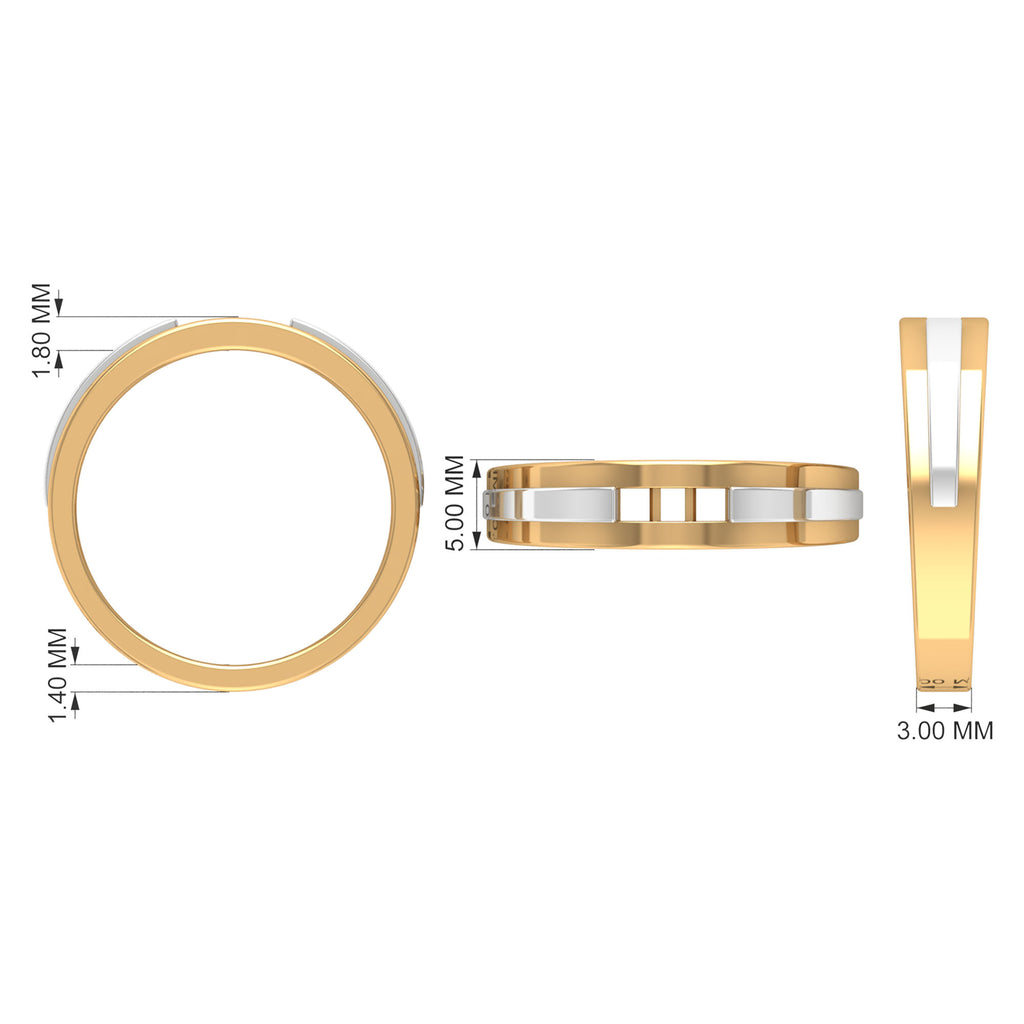 Gold Garnet Unisex Band Ring in Channel Setting Garnet - ( AAA ) - Quality - Rosec Jewels