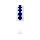2 CT Created Blue Sapphire Anniversary Ring with Diamond Accent Lab Created Blue Sapphire - ( AAAA ) - Quality - Rosec Jewels