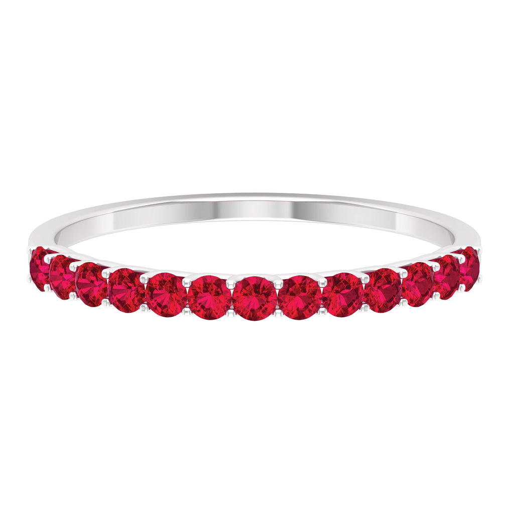 0.50 CT Round Cut Ruby Enhancer Stackable Ring