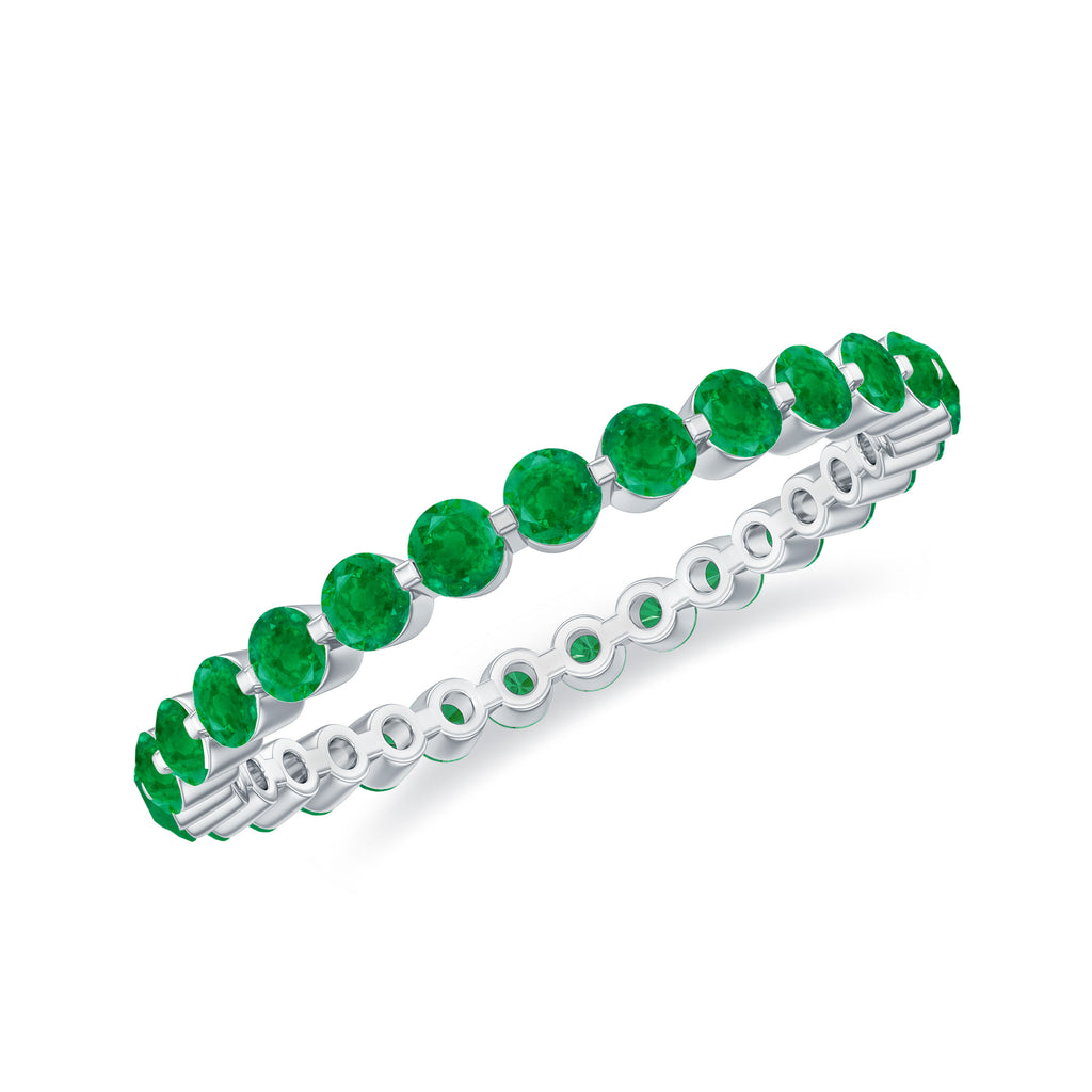1.25 CT Emerald Floating Eternity Band for Women Emerald - ( AAA ) - Quality - Rosec Jewels