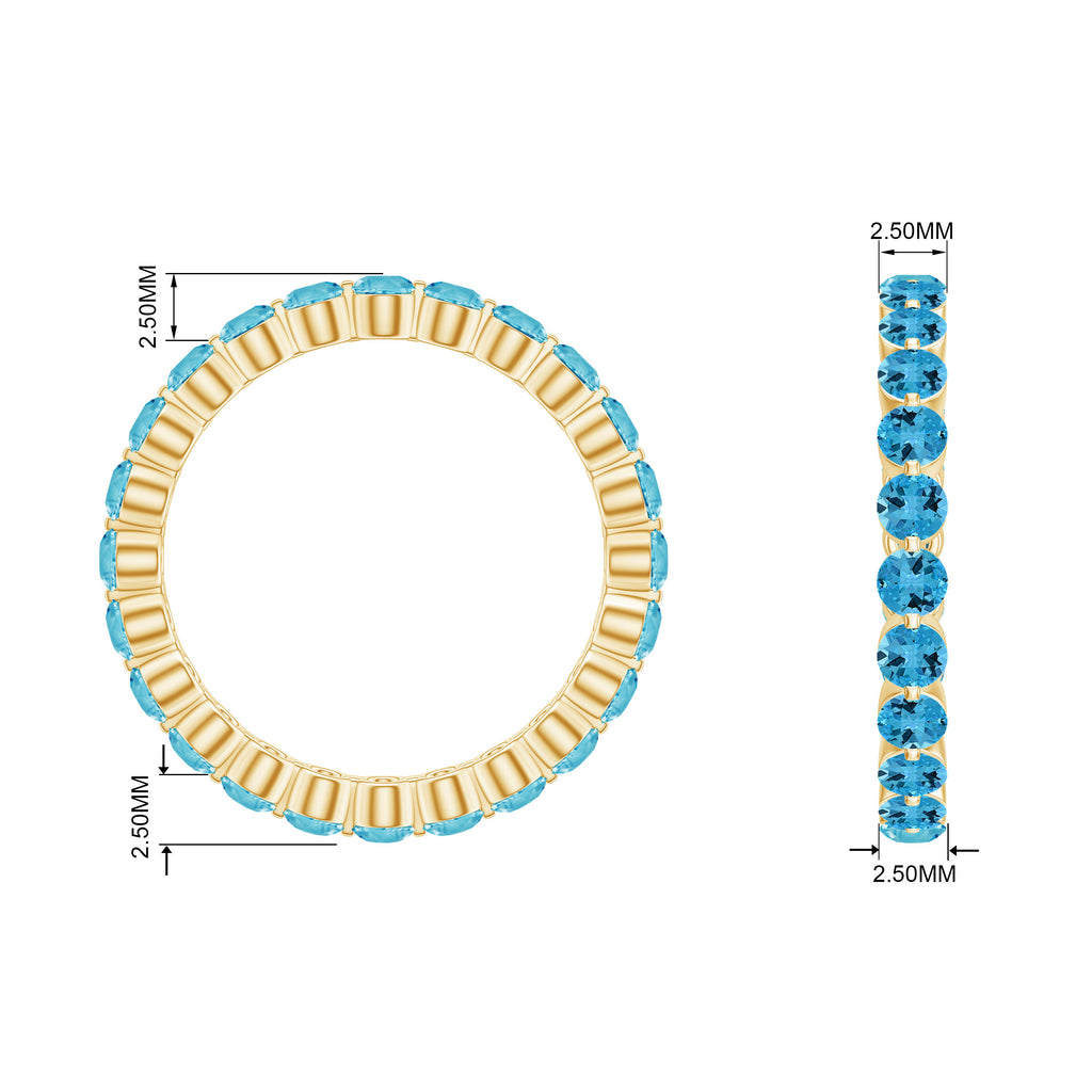 Eternity Band Ring with 2.25 CT Swiss Blue Topaz Swiss Blue Topaz - ( AAA ) - Quality - Rosec Jewels