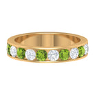 1.50 CT Real Peridot Half Eternity Band Ring with Moissanite Peridot - ( AAA ) - Quality - Rosec Jewels