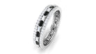 1.75 CT Created Black Diamond and Moissanite Wedding Band Ring Lab Created Black Diamond - ( AAAA ) - Quality - Rosec Jewels