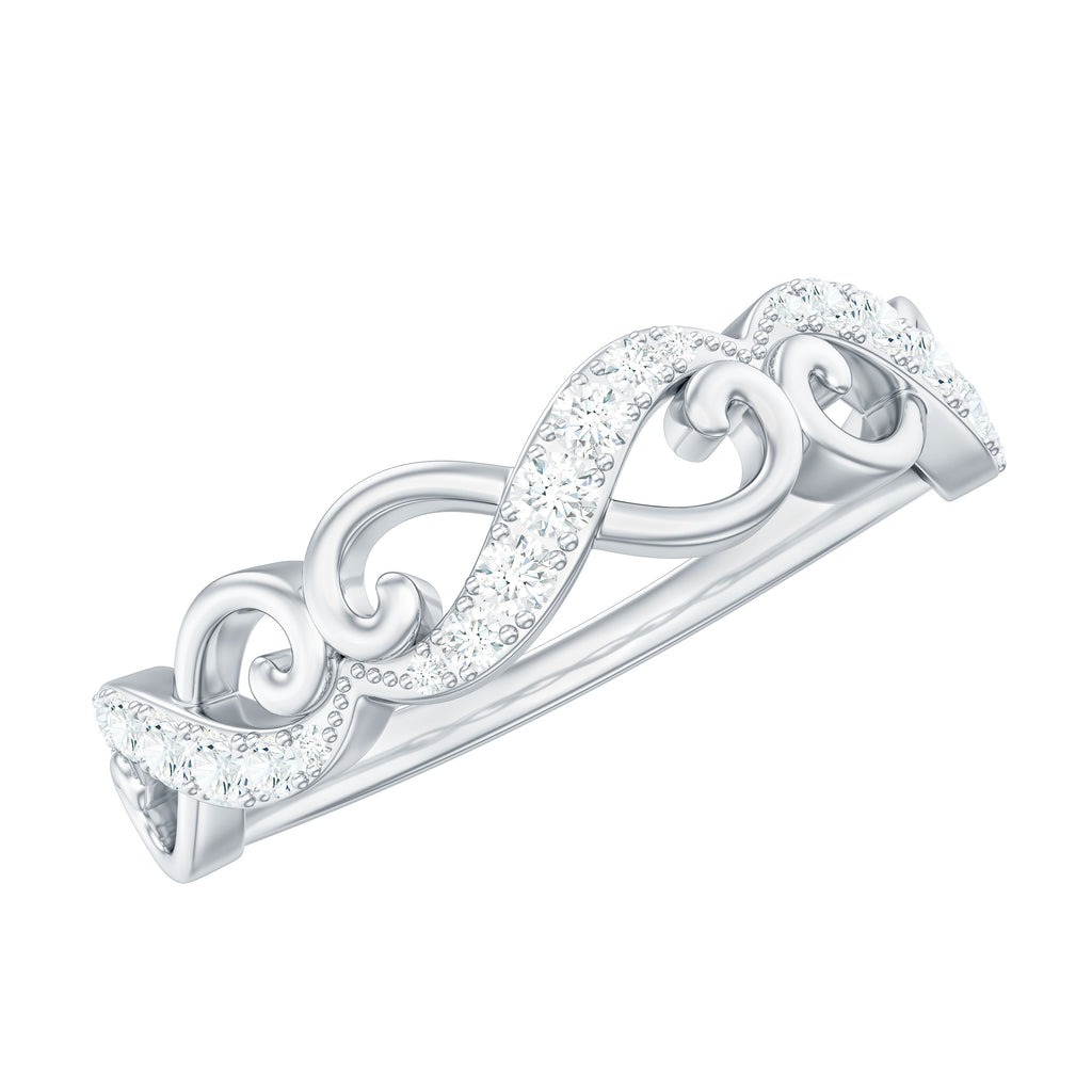 Certified Diamond Infinity Band Ring Diamond - ( HI-SI ) - Color and Clarity - Rosec Jewels
