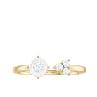 Round Shape Real Diamond Classic Cuff Ring in Gold Diamond - ( HI-SI ) - Color and Clarity - Rosec Jewels