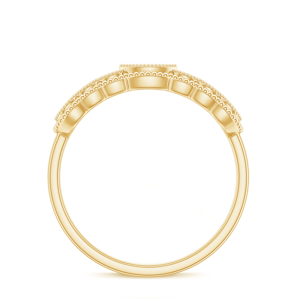 1/4 CT Natural Diamond Gold Milgrain Anniversary Ring in Prong Setting Diamond - ( HI-SI ) - Color and Clarity - Rosec Jewels