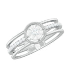 Classic Diamond Engagement Ring in Illusion Setting Diamond - ( HI-SI ) - Color and Clarity - Rosec Jewels