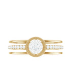 Classic Diamond Engagement Ring in Illusion Setting Diamond - ( HI-SI ) - Color and Clarity - Rosec Jewels