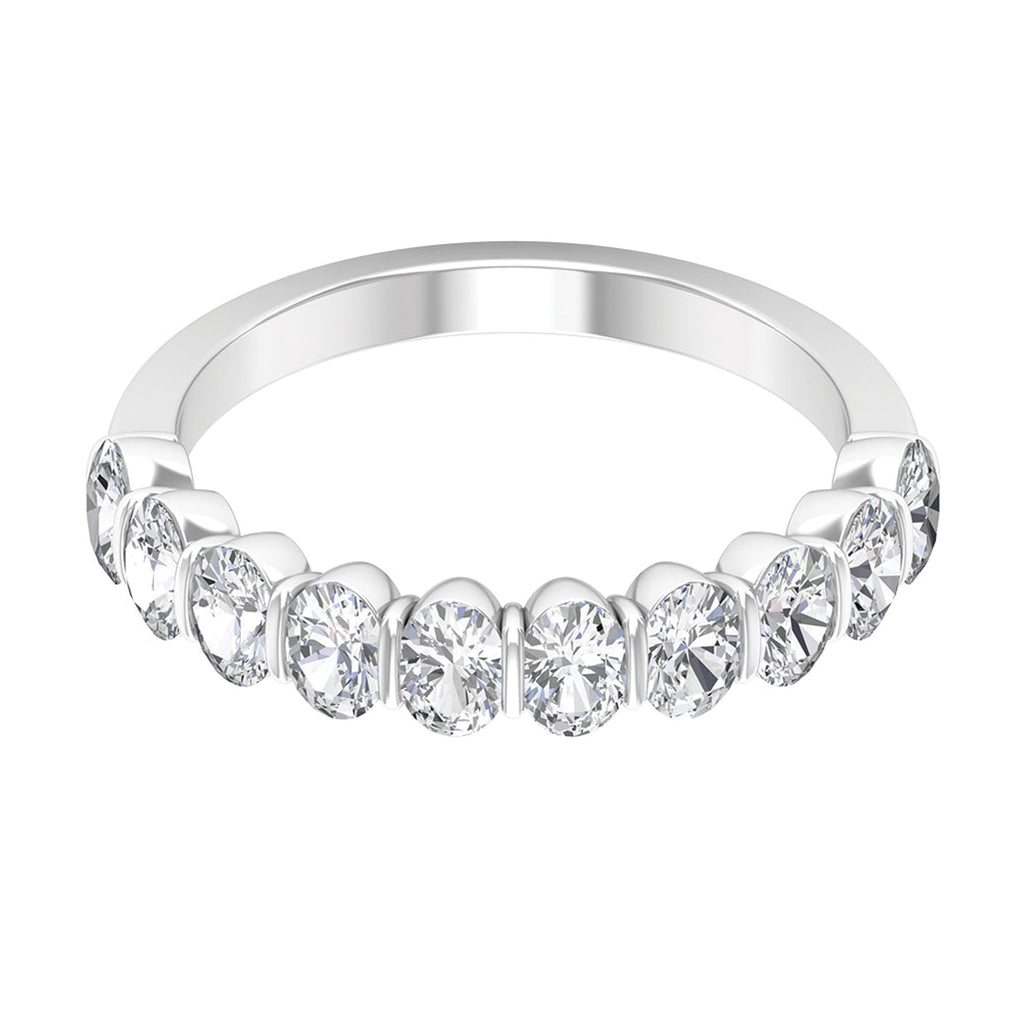 2 CT Zircon Half Eternity Ring Zircon - ( AAAA ) - Quality - Rosec Jewels
