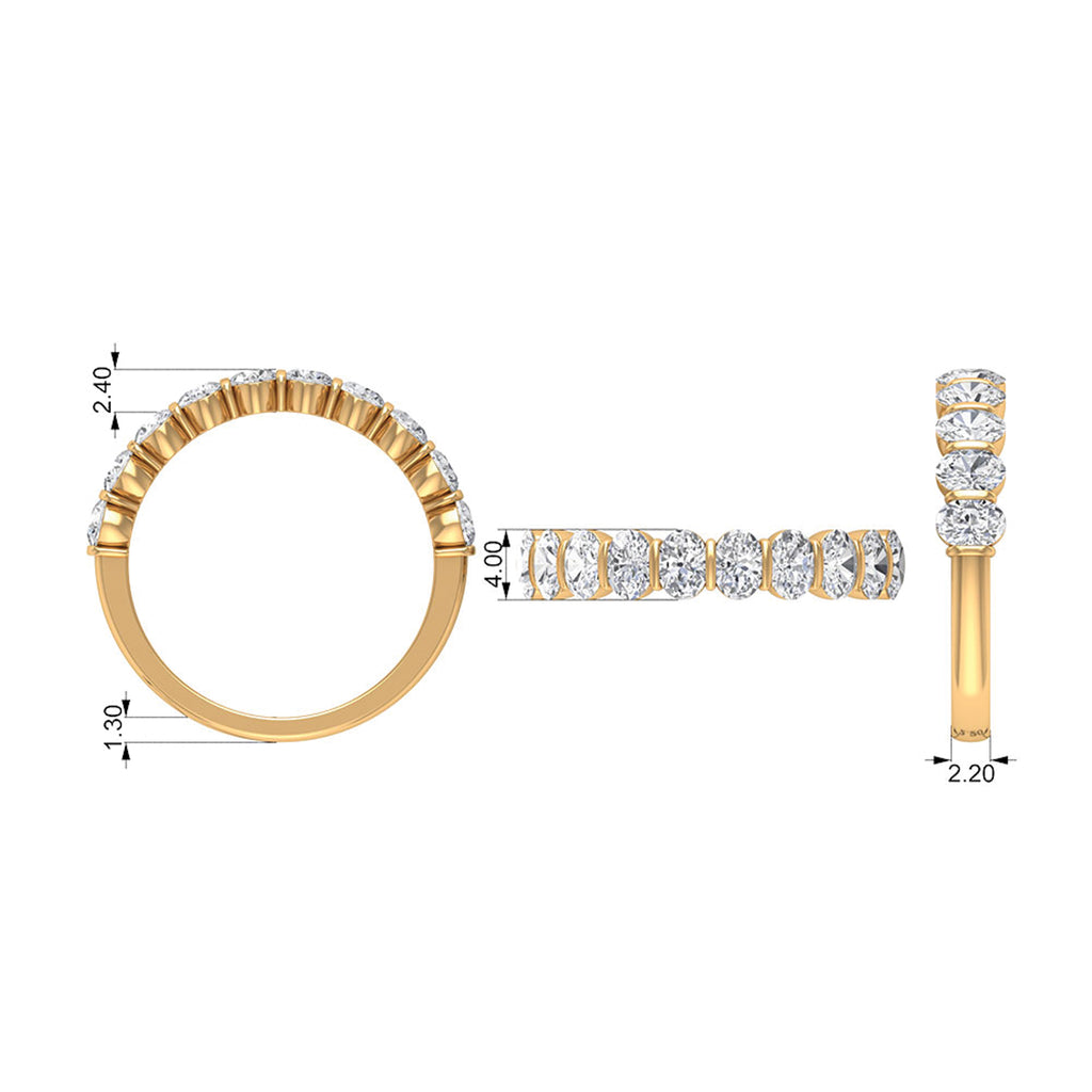 2 CT Zircon Half Eternity Ring Zircon - ( AAAA ) - Quality - Rosec Jewels