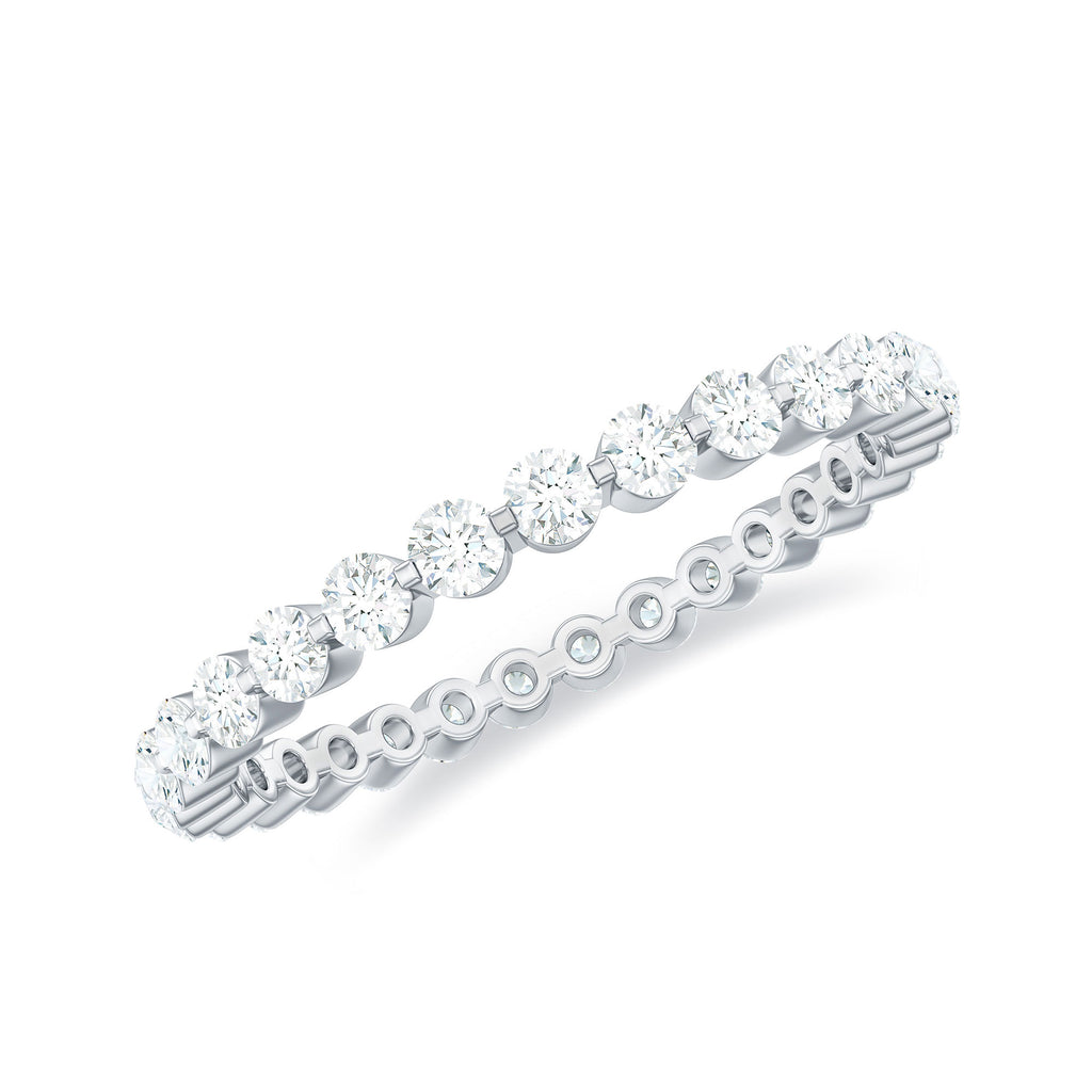 1 CT Floating Set Moissanite Eternity Band Ring Moissanite - ( D-VS1 ) - Color and Clarity - Rosec Jewels