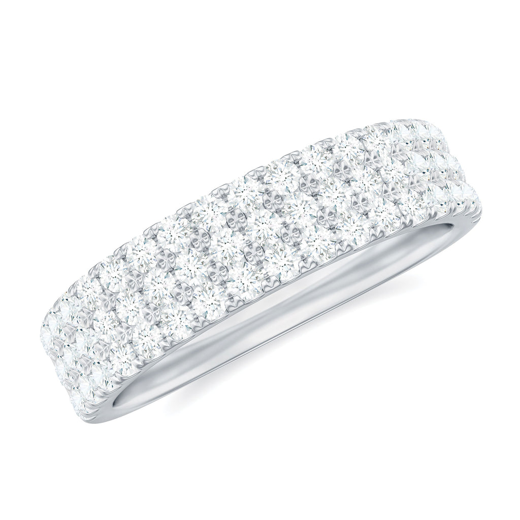 3/4 CT Moissanite Half Eternity Band Ring Moissanite - ( D-VS1 ) - Color and Clarity - Rosec Jewels
